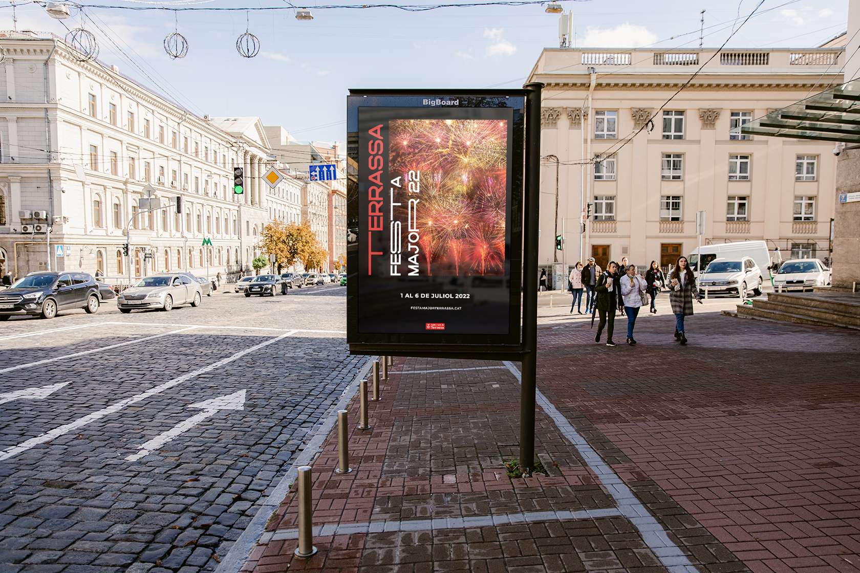 OPI en una marquesina del autobus